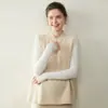 Nuevo Chaleco de Cachemira con Botón de Rana Estilo Nacional Chino para Mujer 2025 Otoño/Invierno Nuevo Chaleco Cardigan sin Mangas de Cuello Redondo Chaleco de Punto