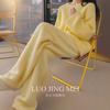 2025 Super Fire Conjunto de dos piezas Estilo Perezoso Estilo Coreano Suave Socialité Elegante Alta Calidad Relajación Amarillo Crema Traje de Suéter