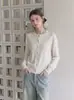 Cardigan de Tricô Feminino com Gola Redonda, Botões Únicos, Estilo Coreano, Solto, Emagrecedor, Para Primavera e Outono 2026, Suéter Versátil, Casaco, Top 7336