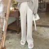 Pantalones de pierna ancha para embarazadas, nuevos, de cintura alta, soporte para el vientre, casual, de punto, rectos, holgados, con caída, tipo mopa
