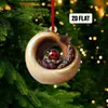 Coruja Transfronteiriça Decorações de Natal de Animais Pingentes para Árvore de Natal Pingentes Planos de Acrílico Pingentes para Carro