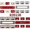 Juego de camino de mesa y manteles individuales navideños, cuadros rojos con estampado de ciervo y muñeco de nieve, decoración de tela para mesa, mantel de tela