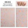 Papel de pegatina para uñas de flor de florete dorado de moda en internet, flor de papel, goma plana, polvo de oro, pegatina de uña de pétalo de dos colores, joyería DH