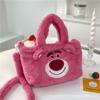 Bolsa de Felpa para Niñas, Bolso Cruzado, Bolso de Mano de Niña Oso Fresa