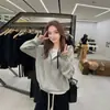 Cárdigan con capucha y cremallera de punto gofre estilo casual LEKA para mujer, abrigo superior nuevo de otoño