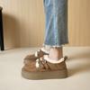 Weiwei Girl 678-1 Botas de Neve com Solado Grosso para Mulheres no Outono e Inverno Forradas com Lã Boken Sapatos Quentes de Algodão Lã Sapatos Boken Retrô