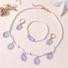 Joyería infantil europea y americana transfronteriza collar de perlas azules pulsera clip para la oreja anillo traje de joyería de cola de pez pequeño