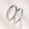 Anillo de pareja con mantra de seis sílabas de plata esterlina S925, moda inseparable, estilo coreano, para hombre y mujer, anillo abierto, anillo de amor a distancia