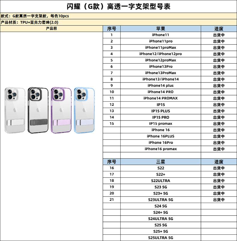 g款透明一字支架