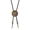 Nuevo Collar Vintage con Colgante de Estrella de Cinco Puntas, Corbata de Cuero Sintético Estilo Bolo, Ajustable, Estilo Europeo y Americano para Hombres, Retro Artístico