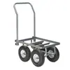 Carro de Herramientas de Hardware, Carrito de Plataforma para Carga, Carrito Pequeño de 4 Ruedas, Carrito con Cesta de Plástico, Ruedas Grandes Inflables de 10 pulgadas que Ahorran Esfuerzo