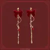 Pendientes de Atmósfera de Año Nuevo Estilo Chino, Pendientes Rojos Festivos para el Año del Caballo, Pendientes de Nuevo Estilo Chino Ligeramente Lujosos y Elegantes para Mujer