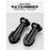 Juego de Accesorios para Mampara de Cubículo de Baño Público Soporte de Plástico Negro Pie de Apoyo Bisagra Manija Pestillo de Cierre de Puerta