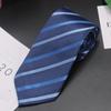 Corbata de negocios para hombre de 8 cm, disponible en fábrica. Corbata de mano profesional para entrevistas, corbata a rayas, de poliéster y seda jacquard para hombre.