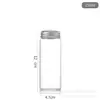 Botella de Vidrio de 47 mm de Diámetro con Múltiples Capacidades y Tapa de Aluminio Plateada, Botella de Vidrio Transparente para Medicina, Botella de Vidrio de Goji Negro
