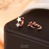 Pendientes de Estrella de Plata S925 para Mujer, Aros Elegantes Estilo Coreano, Brazaletes Versátiles de Estrella de Cinco Puntas, Accesorios de Joyería Personalizados al por Mayor
