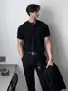Camiseta Masculina de Verão Nova Cor Sólida Cleanfitt Gola Henley Manga Curta Casual Americano de Alta Qualidade Ombro Direito Slim