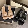 Zapatos de Tacón Alto Dopamine con Pedrería, Sandalias Elegantes para Mujer, Pantuflas de Exterior, Nuevo Modelo 2026, Tacones de Aguja Cuadrados para Socialité