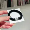 Letra Negra Cara Sonriente Círculo de Intestino Delgado Goma para el Cabello Atmósfera Simple Anillo para el Cabello Cuerda para el Cabello de Mujer Moño Cola de Caballo Accesorios para el Cabello