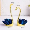 Adorno de Cisne de Turmalina Negra Galvanizada Natural Transfronterizo Cristal Verde Amatista Cisne Decoración de Escritorio Boda Venta al por Mayor