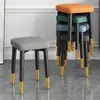 Banqueta Doméstica Empilhável Espessa de Luxo Leve, Banco Alto Resistente para Adultos, Banco Quadrado Simples Extra-Espesso para Mesa de Jantar, Cadeira de Ferro