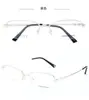 Armazón de Gafas de Moda para Negocios de Aleación de Titanio con Media Montura, Plegable, para Miopía y Presbicia, Ultraligero, Cómodo, Lote Mixto, Unisex