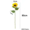 Flor artificial de girasol de un solo tallo muy realista para decoración del hogar, fotografía de bodas y fotografía, venta al por mayor directa del fabricante