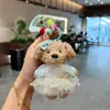 Chaveiro de Pelúcia Poodle de Desenho Animado Novo Boneco Filhote Fofo Pingente de Bolsa Adorável Brinquedo Charme