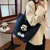 Atacado Outono e Inverno 2024 Nova Bolsa Tote Suede Khaki Mickey Fofa de Grande Capacidade Bolsa de Ombro para o Dia a Dia