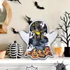 Enfeites de Fantasma de Madeira para o Halloween/Decoração de Cena de Cemitério de Fantasmas/Enfeites de Madeira de Múltiplas Camadas Pequenas Estátuas