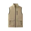 Chaleco de Trabajo con Cuello Alto para Hombre de Primavera y Otoño, Chaleco para Fotografía al Aire Libre, Chaleco Deportivo, Chaqueta de Pesca, Personalizable con Estampado, Cremallera de Doble Sentido