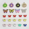 Margarita mariposa colorida gota aceite aleación diy accesorios de joyería tocado pulsera collar pendientes llavero colgante