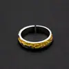 Anillo Retro "Shang" Plateado en Plata y Amarillo, Diseño de Anillo de Nicho de Lujo Ligero, Venta Directa de Fábrica de Gama Alta