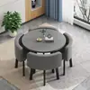 Mesa de comedor retráctil para apartamento pequeño, hogar, tienda, combinación de mesa y sillas para negociación y mesa redonda de recepción
