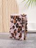 Monedero Nuevo de Felpa Transfronterizo, Cartera de Moda con Estampado de Leopardo, Bolso Sencillo de Nicho, Fabricante de Tarjetero Peludo