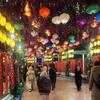 Linterna exterior impermeable china antigua escénica calle árbol colgante decoración marea nacional tela de seda termoformada linterna vietnamita