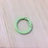 Hebilla de resorte de color, anillo de resorte de aleación de pintura de círculo abierto de metal, cadena para teléfono móvil, cadena para bolso, accesorios hechos a mano