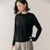 Nuevo Tejido de Punto con Cuello Redondo, Camisa Base de Lana Peinada, Suéter de Punto de Cachemir de Manga Larga con Cuello Redondo para Mujer, Ropa Interior de Cachemir
