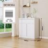 Gabinete de Balcón, Gabinete de Almacenamiento de Ventana Abuhardillada de Acero de Pie, Gabinete Bajo, Impermeable y Resistente al Sol, Gabinete de Almacenamiento para Artículos Varios y Zapatos, Diseño Moderno y Sencillo