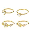 Anillo de Nariz de Plata de Ley S925 con Forma de Estrella y Circonita para Mujer, Estilo Europeo y Americano, Joyería para Nariz sin Perforación, Ear Cuff, Venta al por Mayor en Stock