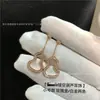 Brincos de Cabacinha Kirin Banhados a Ouro Rosé 18K Versão V-Gold de Alta Qualidade Ágata Vermelha Incrustada com Diamantes, Brincos de Luxo Leve