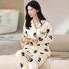 Fábrica Otoño Nuevo en stock Pijama de Pareja Venta Directa Suelto Cómodo Casual Simple Estampado Ropa de Casa Ropa Exterior