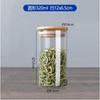 Pote Selado com Tampa de Bambu Pote de Armazenamento de Vidro Transparente Pote para Chá Doméstico Grãos Picles À Prova de Umidade Garrafa para Temperos