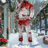 Moletom com capuz masculino estampado de Natal casual transfronteiriço, esportivo, de corte solto, conjunto de duas peças masculino moderno outono/inverno, em estoque