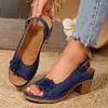 Sandalias de Tacón Alto Huecas con Flor Versátil de Temperamento 2026 Verano Nueva Moda Casual Talla Grande Sandalias con Correa de Hebilla de Tacón Grueso