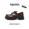 Sapatos de Couro Brilhante Augusden para Mulheres, Novo Outono 2026 Estilo Britânico Branco com Cadarço Loafers Estilo JK Japonês