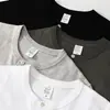 Camisa Henley Casual Retro para Hombre 270g Algodón Peinado Pesado Manga Corta Camiseta Tendencia Americana Básica Prenda para Vestir por Debajo