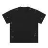 Camiseta de Algodón Puro Colorida con Puntos Hecha a Mano para Hombre 235g Tacto Fresco Manga Corta Estilo Americano Marca de Moda Juvenil Holgada Casual.