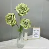 Flor artificial nueva rosa de diamante de tres cabezas flor de seda adornos para sala de estar accesorios de decoración de fotos fila de flores de boda estilo ins