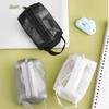 Bolsa de Armazenamento de Malha Transparente Porta-Moedas Bolsa para Chaves Porta-Cartão de Ônibus Nylon Portátil Bolsa com Zíper para Brinquedos Cosméticos